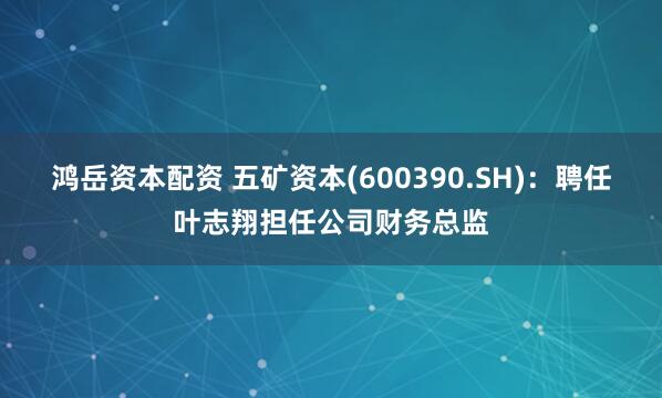 鸿岳资本配资 五矿资本(600390.SH)：聘任叶志翔担任公司财务总监