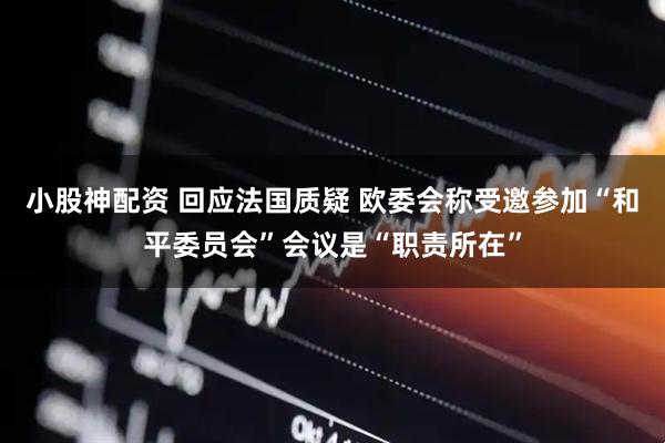 小股神配资 回应法国质疑 欧委会称受邀参加“和平委员会”会议是“职责所在”